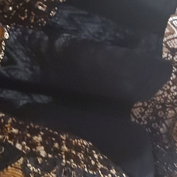 Dex black and gold patternes sleeveless dress - Picture 2 of 7